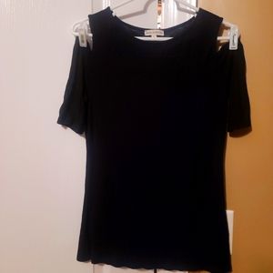 Black cold shoulder t-shirt